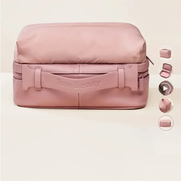 NEW Find Comfort Puffy Toiletry Bag in Mauve by Rare Beauty